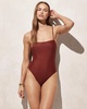 Squareneck one-piece swimsuit