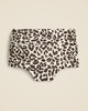 Ruched high-rise full-coverage bikini bottom in leopard