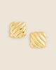 Ridged square stud earrings