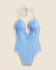 Cutout one-piece swimsuit in stripe