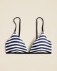 Contrast-trim french bikini top in stripe