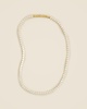 Round cubic zirconia bezel-set tennis necklace