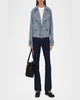 Check Double-Breasted Short Trench Coat