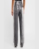 Metallic Fringe Straight Leg Jeans