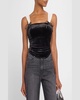 Tuli Velvet Bow Crop Top