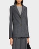 Single-Breasted Textured Wool Weekend Blazer