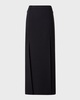 Double-Face Wool Midi Skirt with Irregular Slits