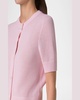 Mesh Short-Sleeve Merino Wool Cardigan
