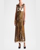 Cherie Long Printed Silk Dress