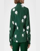 Windflower Print Silk Crepe Blouse