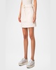 Belted Cotton Wool Denim Mini Skirt