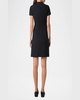 Asymmetric Seam Cap-Sleeve Cotton-Silk Dress