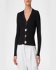 V-Neck Viscose Stretch Rib Cardigan