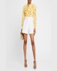 Floral Silk Slim Button-Down Shirt