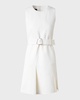 Belted Wool Short Dress with Zip-Up Cutout