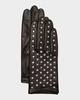 Bejeweled Leather Gloves 