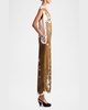 Cherie Long Printed Silk Dress