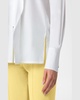 Folding Collar Pleated Cotton Poplin Blouse