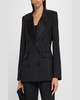 Double-Breasted Seasonless Wool Tuxedo Blazer