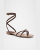 Allegra Leather Flat Ankle-Strap Sandals