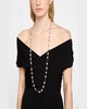 18K White Gold Freshwater Pearl and Moonstone Necklace, 42"L