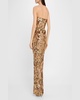 Dahlia Strapless Floral Sequin Column Gown