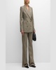 Prince Straight-Leg Plaid Houndstooth Trousers