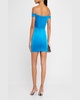 Off-The-Shoulder Corset Velvet Mini Dress