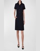 Cotton Silk Button-Front Polo Dress