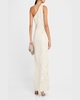 One-Shoulder Metallic Jacquard Column Gown