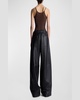 Jones Wide-Leg Leather Pants