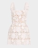 Maia Square-Neck Floral Lace Mini Dress