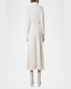 Belted Fit-Flare  Wool Double Face Midi Dress 