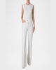 Sleeveless Fitted Silk Stretch Knit Top