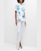 Neoprene Slit-Cuff Flare Pants
