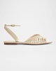 Agatha Braided Leather Flat Sandals 