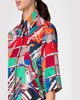 Sea Clipper Print Boxy Cotton Satin Blouse