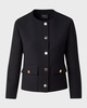 Double-Face Wool Winter Jacket with Gold-Tone Buttons