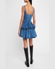 Devyn Denim Ruffle Mini Dress