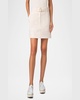 Belted Cotton Wool Denim Mini Skirt