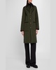 Quilted Velvet-Trim Coat