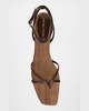 Allegra Leather Flat Ankle-Strap Sandals
