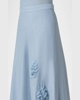 3D Carnation Raw Linen Midi Skirt