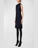 Chunky Tweed Sheath Dress with Fringed Hem
