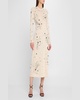 Ellima Bead Embroidered Long-Sleeve Midi Dress