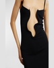 Salacia Plunging Wavy U-Ring Sleeveless Maxi Dress