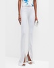 Neoprene Slit-Cuff Flare Pants