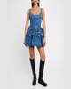 Devyn Denim Ruffle Mini Dress
