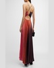 Ariya Pleated Open-Back Maxi Dress