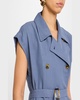 Double-Breasted Twill Trench Midi Dress